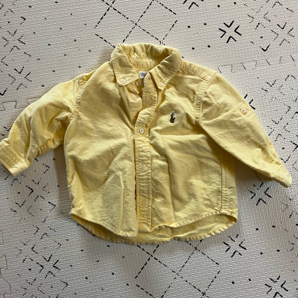6M Ralph Lauren Yellow Linen Button Up